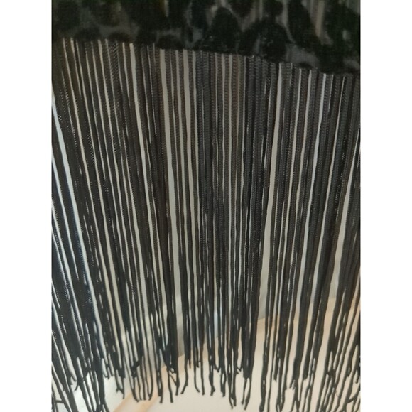 Vintage Forever 21 TOP Med Black Sheer Floral Fringe Whimsey goth Coquette - Picture 9 of 11